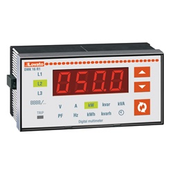 MULTIMETRO DA INCASSO TRIFASE LED 96X48 V-A-W-VAR-FP-HZ CON RELE PR