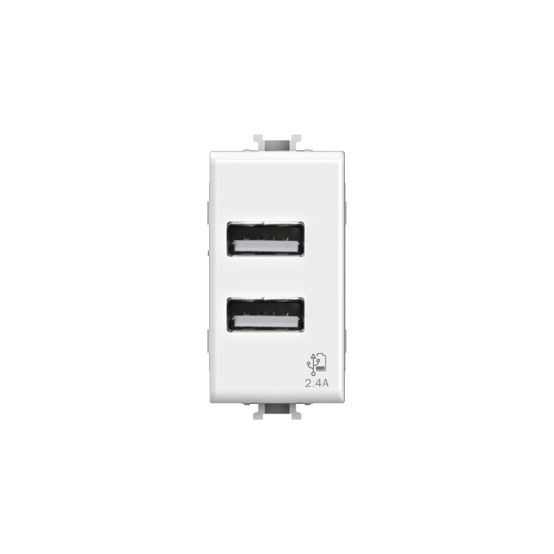 USB 2.4 A Presa Bticino Matix Bianca 5V 2400mA Elettronica Casa