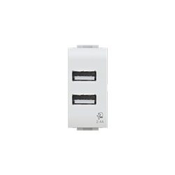 Presa USB 2.4A Bticino Livinglight bianca tensione 110-230V uscita 5V per casa ufficio