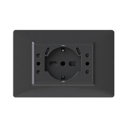 Kit placche VI Plana alluminio naturale per installazioni elettriche moderne e design