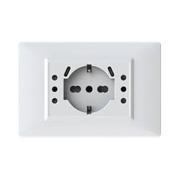 Kit placca VI Plana bianco naturale per impianti elettrici domestici e professionali