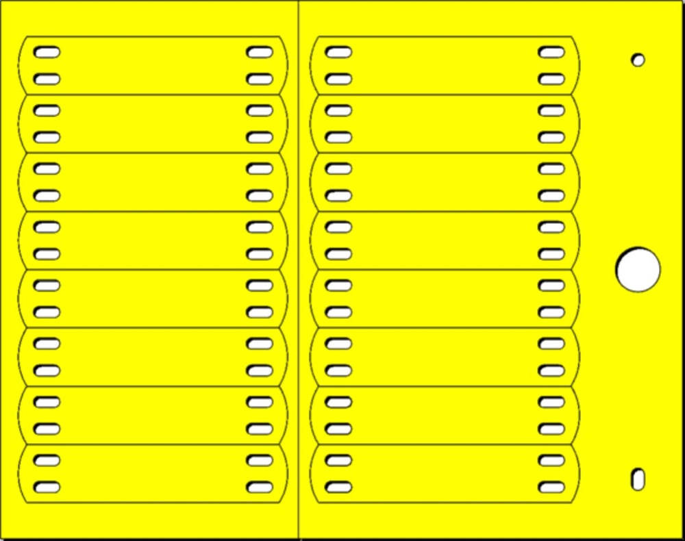 Targhetta identificativa MG-ETF 64143-SBS 13x60 mm gialla per applicazioni elettriche industriali