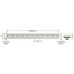 STRI.LED 10W/M RGB 220V IP65 striscia LED flessibile 25 metri per interni ed esterni