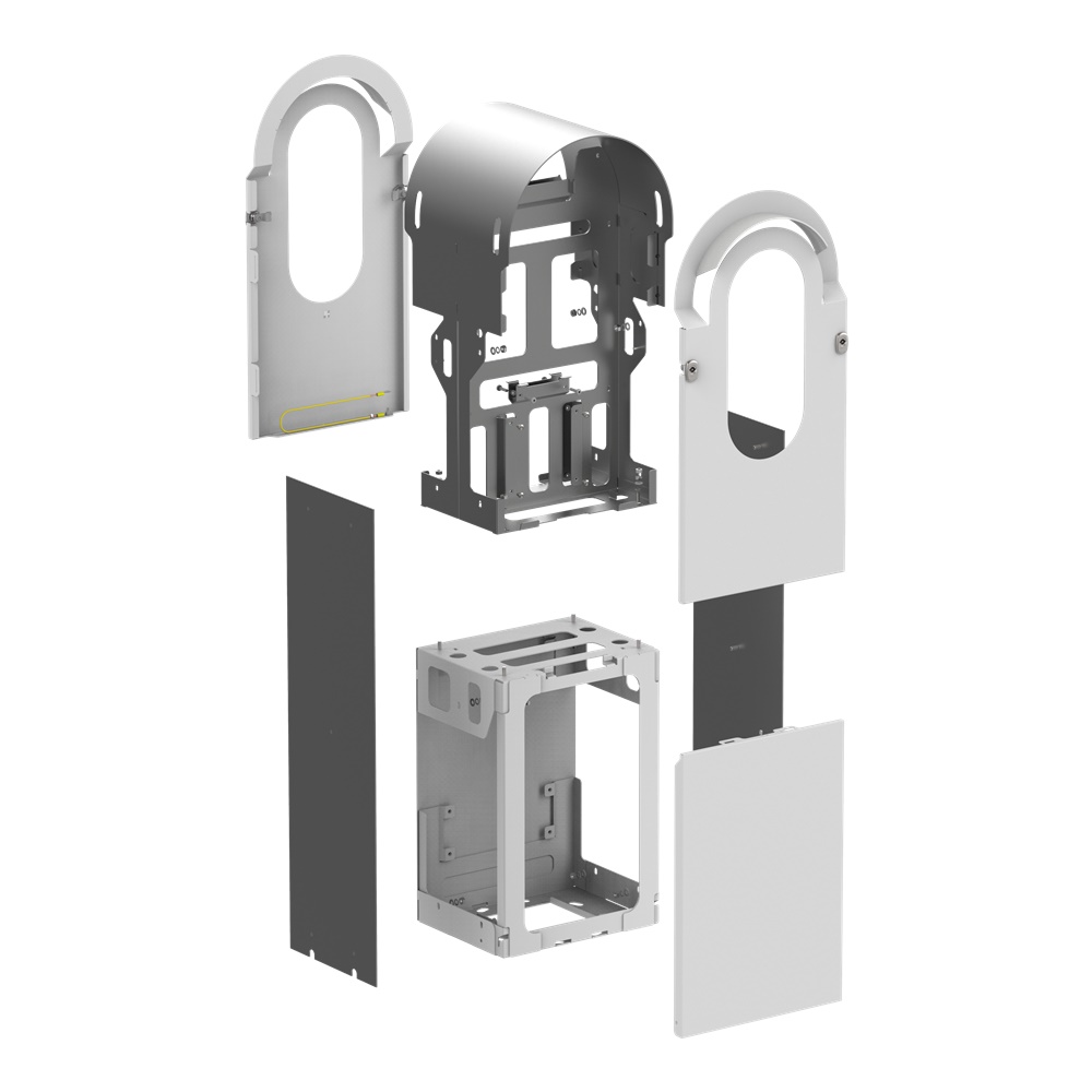 EVlink Pro AC kit metallico pavimento 2 postazioni acciaio galvanizzato personalizzabile
