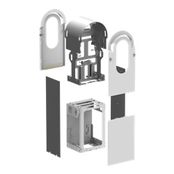 EVlink Pro AC kit metallico pavimento 2 postazioni acciaio galvanizzato personalizzabile