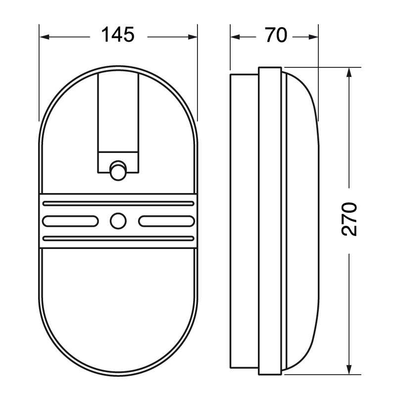 Plafoniera LED ovale 22W 3 temperature colore IP65 interno esterno