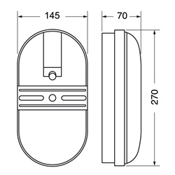 Plafoniera LED ovale 22W 3 temperature colore IP65 interno esterno