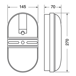Plafoniera LED ovale 22W 3 temperature colore IP65 interno esterno