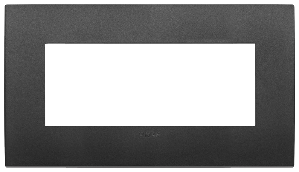 Placca Classic 5 moduli tecnopolimero nero per impianti elettrici standard