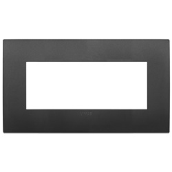 Placca Classic 5 moduli tecnopolimero nero per impianti elettrici standard