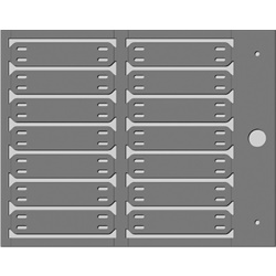 Targhetta MG-ETF grigia PC fissaggio fascette 13x57 mm per cavi tubi grandi diametri
