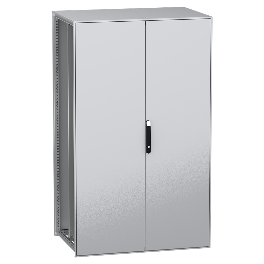Armadio modulare a pavimento acciaio decarbonizzato IP55 2000x1200x800 mm 2 porte sicurezza IK10 multiuso