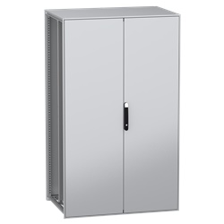 Armadio modulare a pavimento acciaio decarbonizzato IP55 2000x1200x800 mm 2 porte sicurezza IK10 multiuso