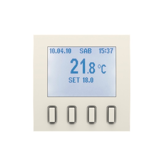 Termostato digitale KNX con display LCD retroilluminato, 4 pulsanti, controllo temperatura ambiente, per impianti elettrici avanzati