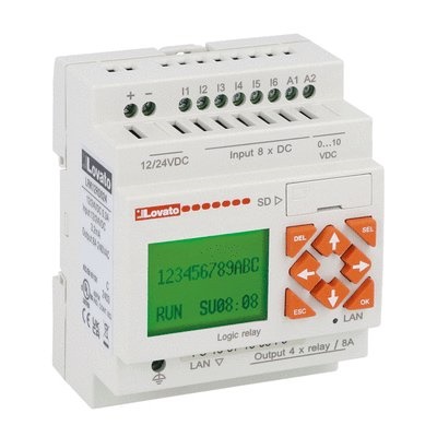 RELE PROGRAMMABILE 8 INGRESSI 4 USCITE 12-24VDC CONTROLLO ETHERNET AUTOMAZIONE ELETTRICA