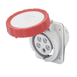 PRESA FISSA DA INCASSO A 10° HP - IP66/IP67 - 2P+T 16A 380-415V 50/60HZ - ROSSO - 9H - CABLAGGIO A VITE