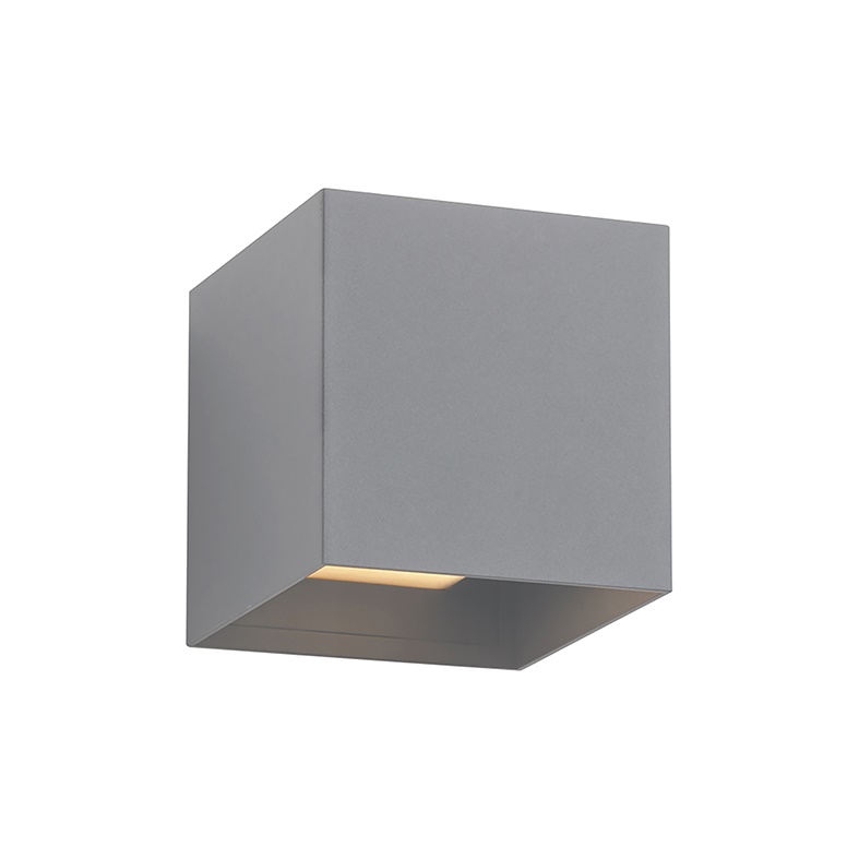 Applique parete esterno IP54 E27 LED struttura alluminio verniciato resistente UV diffusore policarbonato grigio
