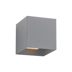 Applique parete esterno IP54 E27 LED struttura alluminio verniciato resistente UV diffusore policarbonato grigio