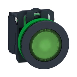 PULS. LUM. VERDE 24V NO+NC FILOPANN