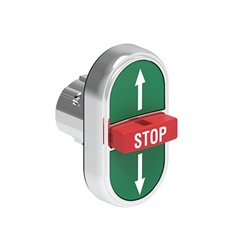 Pulsante emergenza metallico triplo stop frecce alto basso per controllo dispositivi elettrici industriali
