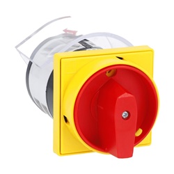 Interruttore 4 poli 32A commutatore a camme serie GN blocco lucchetto rosso/giallo montaggio frontale