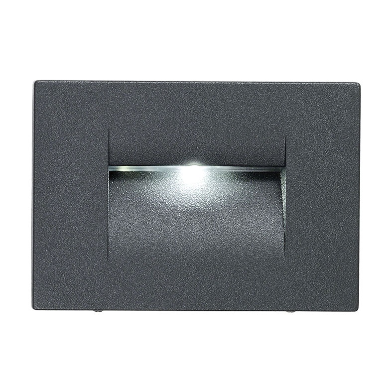 Segnapasso orizzontale LED 3W 3000K IP65 antracite incasso esterno interno resistente