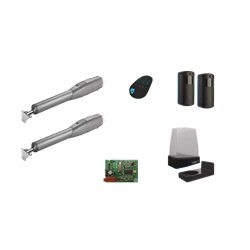 Kit automazione telescopico 24V per cancelli battente 3m 400kg con fotocellule e radiofrequenza
