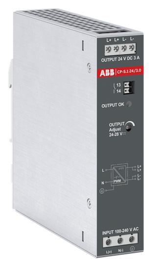 Alimentatore switching CP-S.1 24V 3A regolabile per impianti industriali automazione controllo