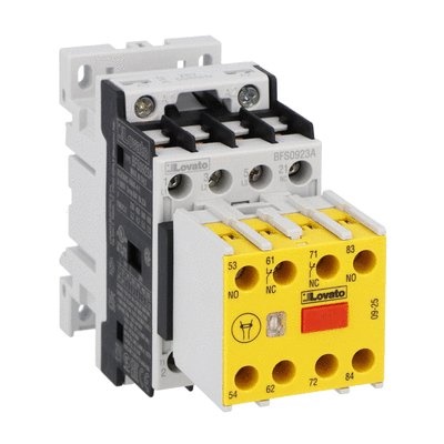 Contattore sicurezza 9A AC3 24V 50/60Hz per controllo circuiti potenza elettrica