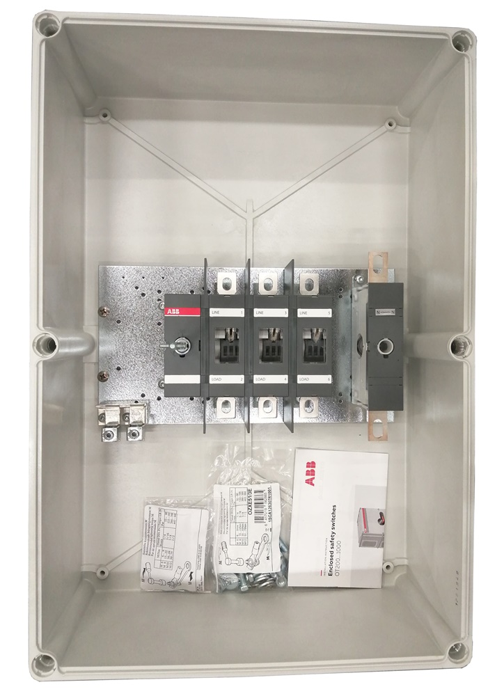 Enclosure interruttore sezionatore 3 poli 200A 415V IP65 maniglia pistola per uso interno ed esterno