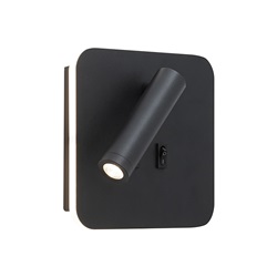 LAMPADA PARETE LED 3K NERA 3W+8W