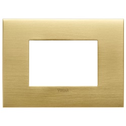Placca Arké fit 3 moduli ottone spazzolato metallo per installazioni elettriche