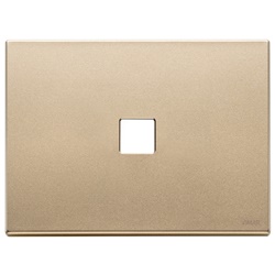 Placca 3 moduli Flat metallo oro satinato per comando elettrico parete