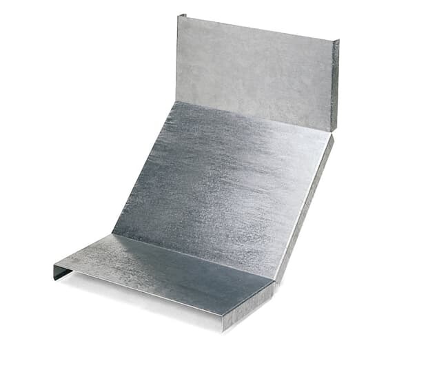Coperchio deviazione 90° zincato H100 larghezza 200mm per canalizzazioni elettriche