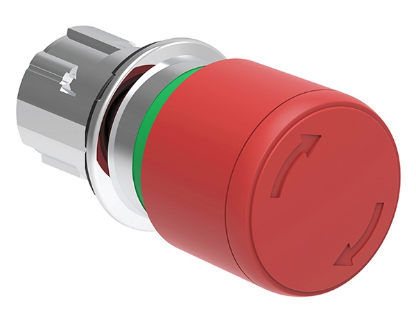 Pulsante fungo 30mm rosso sgancio rapido rotazione ISO1 per emergenza industriale
