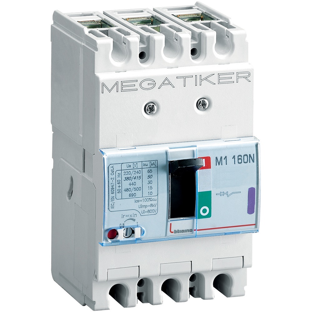 Interruttore magnetotermico 3P 125A 50kA protezione impianti industriali e civili