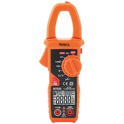 Pinza amperometrica digitale autorange NI7020 per misurazioni elettriche precise e rapide, ideale per installazione e manutenzione impianti elettrici