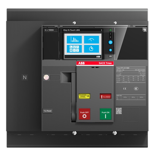 Interruttore modulare SACE Tmax XT7S 1000A 4 poli con sistema misura EKIP Touch per impianti industriali