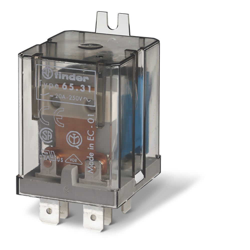 Relè potenza 1NO 30A 110V AC connessione Faston automazione industriale