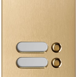 Placca audio 3 moduli 6 pulsanti ottone satinato Patavium per citofonia