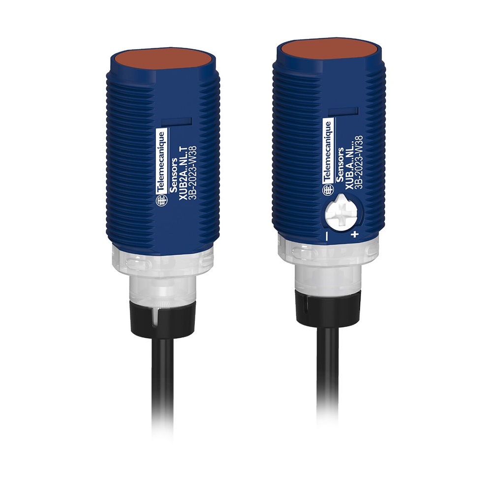 Sensore fotoelettrico cilindrico plastica PNP 24V cavo 2m per automazione industriale
