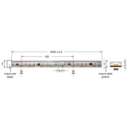 Striscia LED 17W/m 220V IP65 5m resistente polvere acqua per illuminazione professionale
