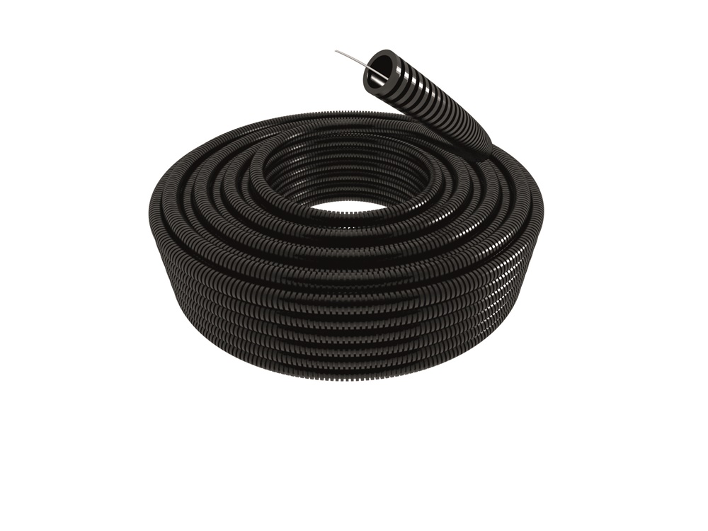 Tubo corrugato nero diametro 20 mm flessibile resistente per impianti elettrici interni ed esterni