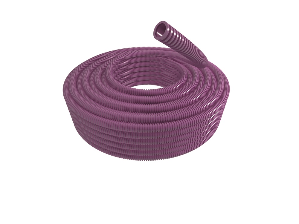 Tubo corrugato lilla diametro 20 mm flessibile resistente per impianti elettrici civili e industriali