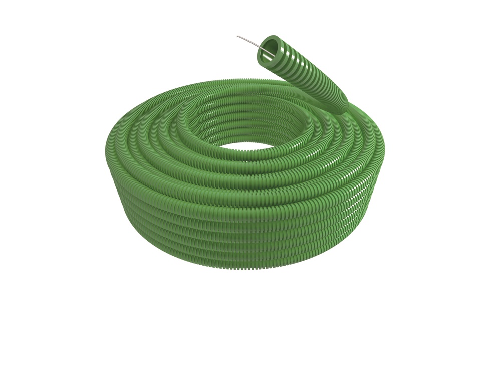Tubo corrugato verde D.25 flessibile protezione IP per installazioni elettriche interne ed esterne