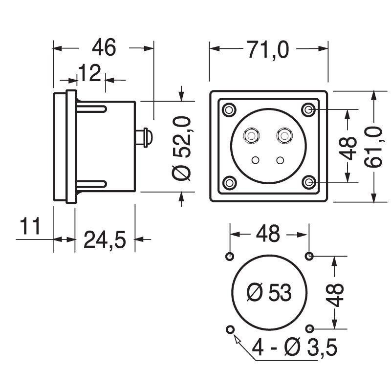 Strumento bloccaggio modulare compatto 70x60 mm per cavi 1,5 mm² tensione 15 V uso elettrico professionale