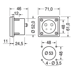 Strumento bloccaggio modulare compatto 70x60 mm per cavi 1,5 mm² tensione 15 V uso elettrico professionale