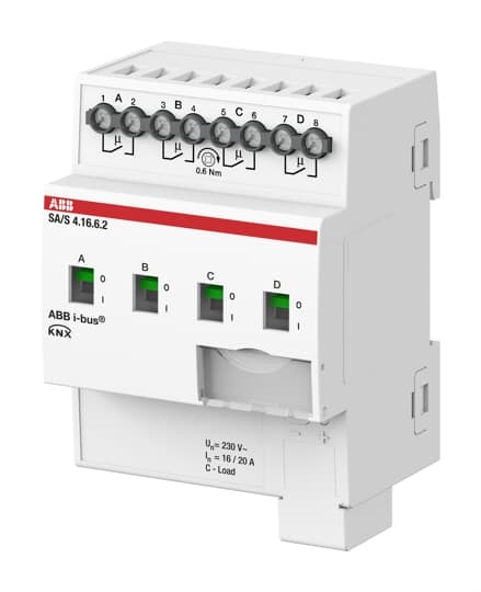 Attuatore modulare KNX 4 canali 16A controllo carichi resisitivi per automazione domestica e commerciale