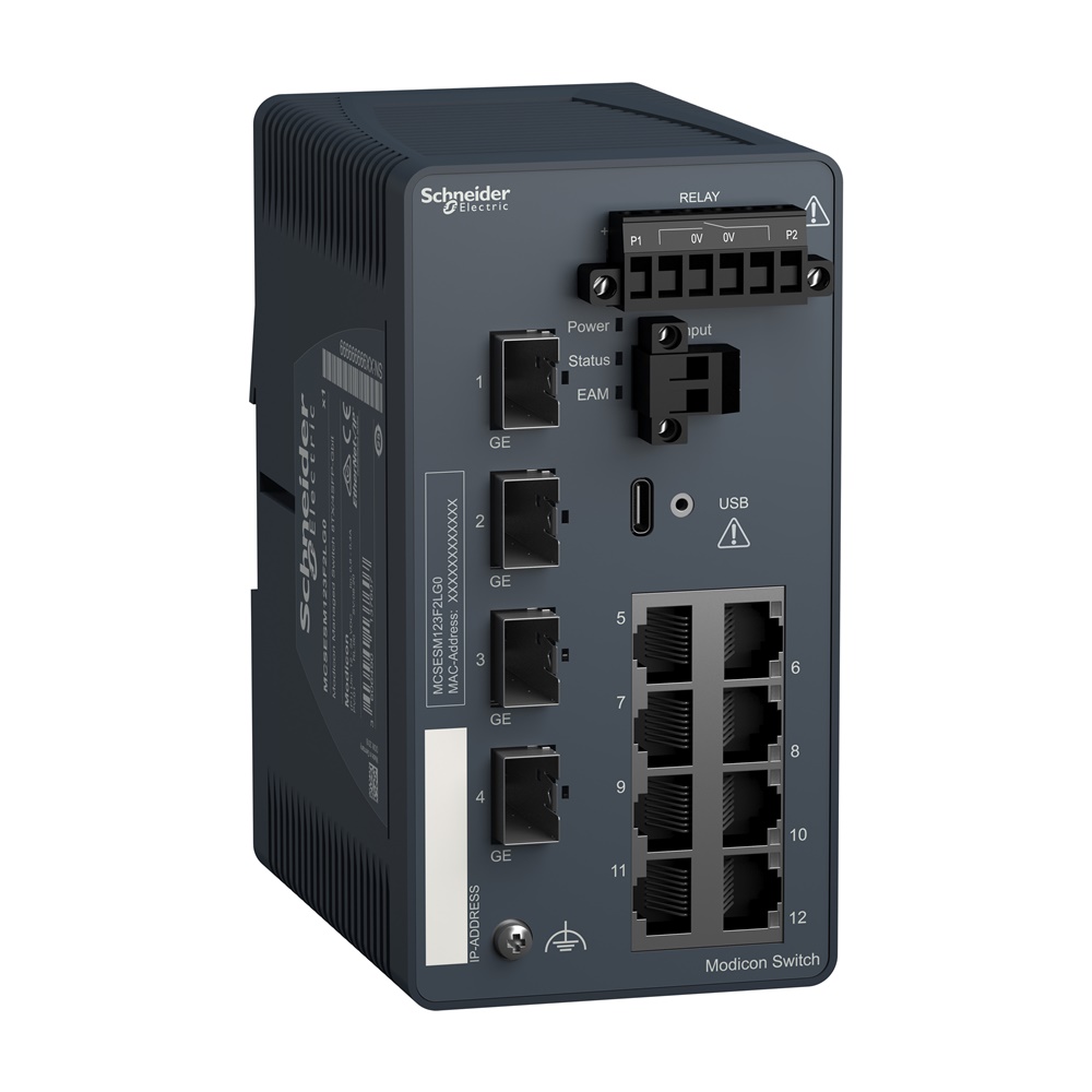 MODICON MANAGED SWITCH 8FE TX/4GE S