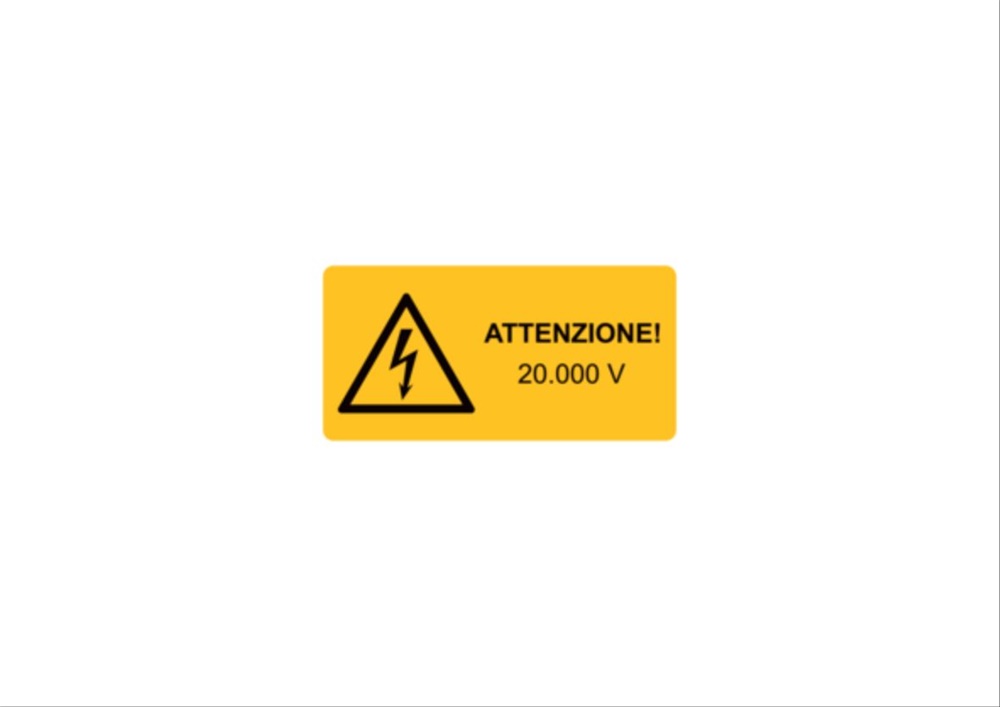 Etichetta avvertimento WST-LAY 52x105mm per macchinari impianti